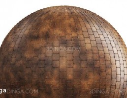 تکسچر چرم قهوه ای دوخته شده